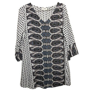Umgee‎ tunic bohemian cottagecore lagenlook casual weekend paisley v-neck small